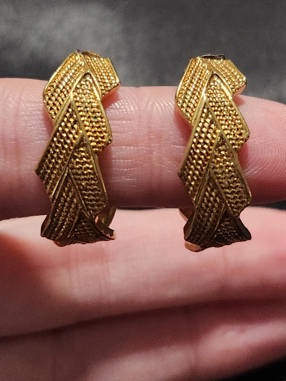 Avon Gold Braided Hoop Earrings